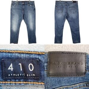 Lucky Brand Jeans Mens Size 40X30 Blue Medium Wash 410 Athletic Straight Slim